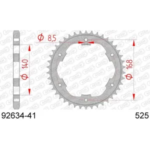 Звезда AFAM Steel Sprocket 525 [Silver], 42z